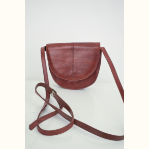 Vintage l�der skuldertaske