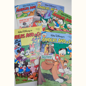 5 stk. Anders And blade fra 1987/1988