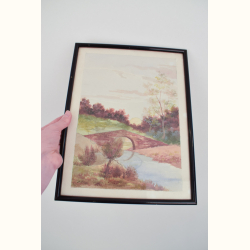 2 vintage akvarel malerier