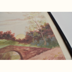 2 vintage akvarel malerier