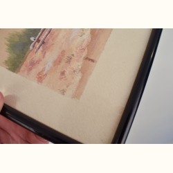 2 vintage akvarel malerier