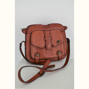 Vintage lder skuldertaske 