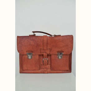 Vintage lder skoletaske