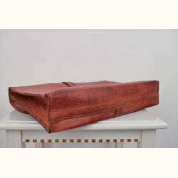 Vintage l�der skoletaske