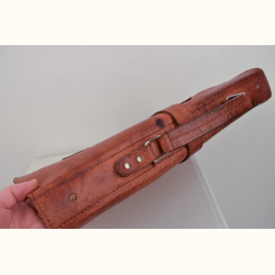 Vintage l�der skoletaske