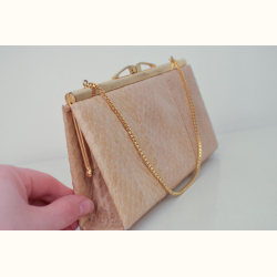 Vintage h�ndtaske i slangeskind