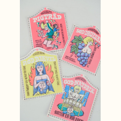 4 vintage etiketter